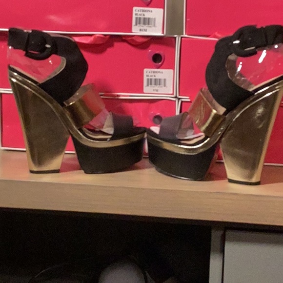 Paris Hilton Catriona Wedge Platform Sandle Shoes - Picture 1 of 14